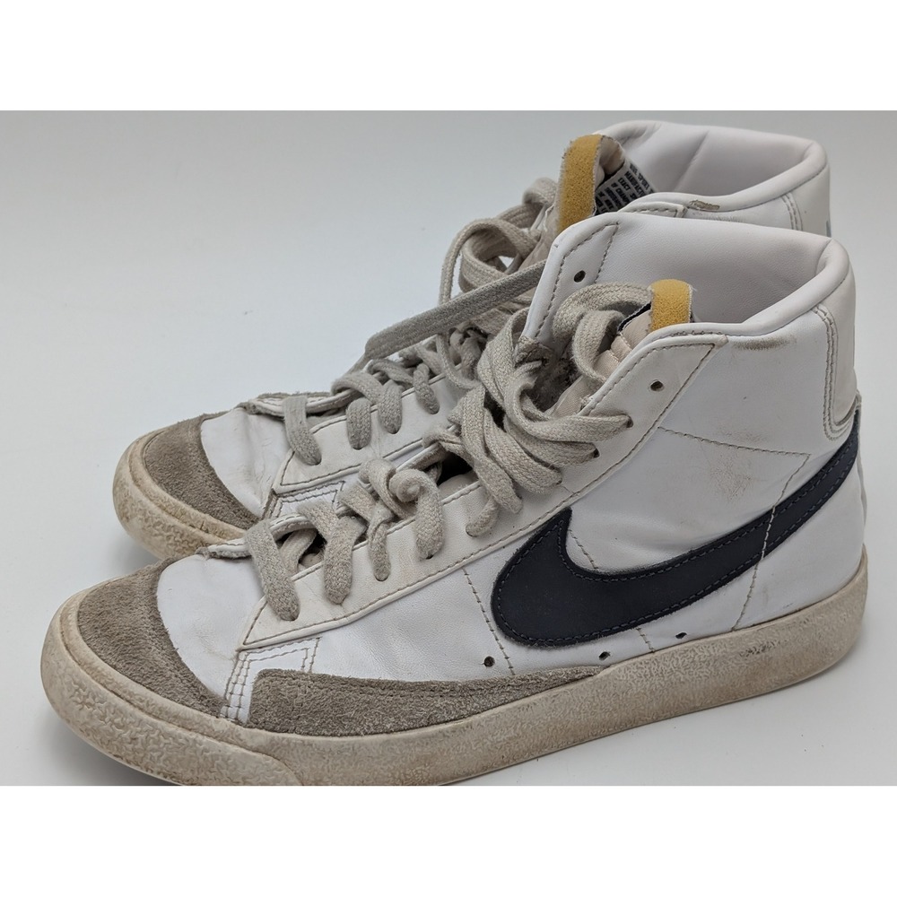 Nike Blazer Mid 77 Vintage Womens 7 White Navy CZ1055-125 High Top Sneakers